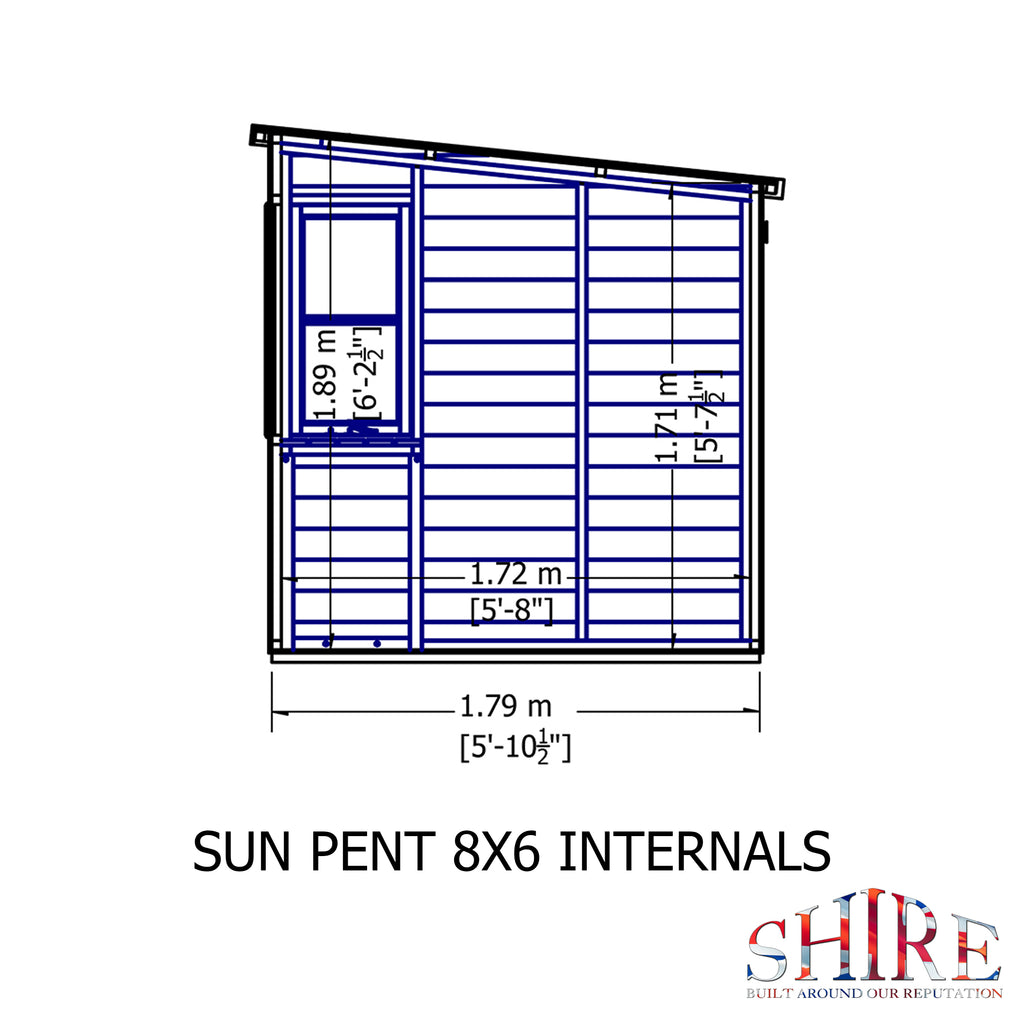 Shire Sun Pent Shiplap Potting Shed 8x6
