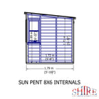 Shire Sun Pent Shiplap Potting Shed 8x6