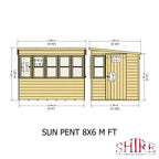 Shire Sun Pent Shiplap Potting Shed 8x6