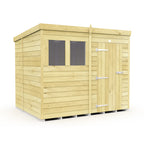 Elmstead Pent Shed Single Door With Windows External View