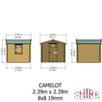Shire Camelot 19mm Log Cabin 8x8