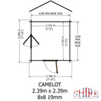 Shire Camelot 19mm Log Cabin 8x8