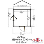 Shire Camelot 19mm Log Cabin 8x8
