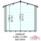 Shire Camelot 19mm Log Cabin 8x8