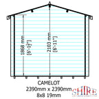 Shire Camelot 19mm Log Cabin 8x8