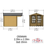 Shire Crinan 19mm Log Cabin 8x8