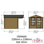 Shire Crinan 19mm Log Cabin 8x8