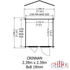 Shire Crinan 19mm Log Cabin 8x8