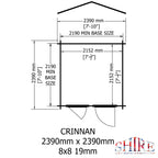 Shire Crinan 19mm Log Cabin 8x8