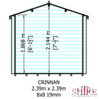 Shire Crinan 19mm Log Cabin 8x8