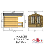 Shire Maulden 19mm Log Cabin With Veranda 8x8