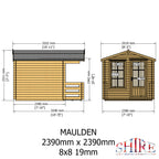 Shire Maulden 19mm Log Cabin With Veranda 8x8
