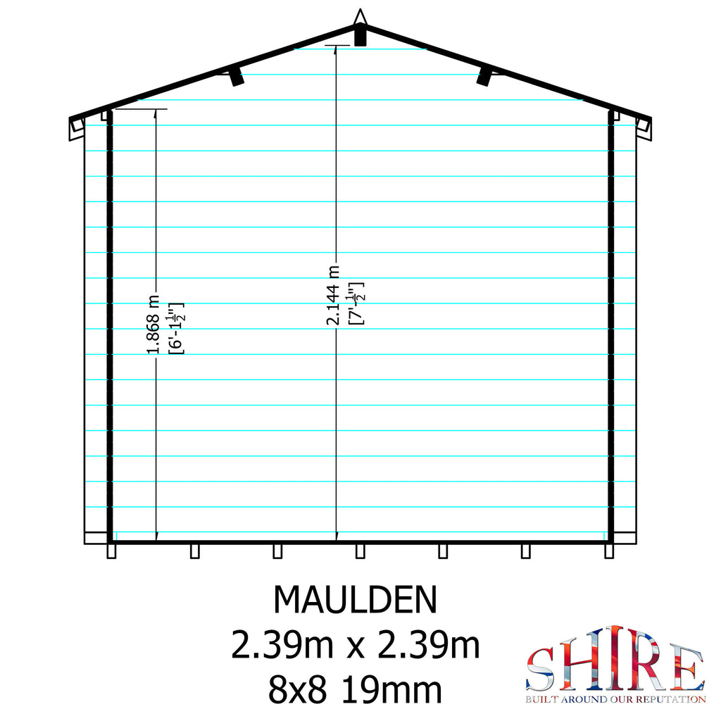 Shire Maulden 19mm Log Cabin With Veranda 8x8