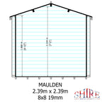 Shire Maulden 19mm Log Cabin With Veranda 8x8