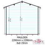 Shire Maulden 19mm Log Cabin With Veranda 8x8