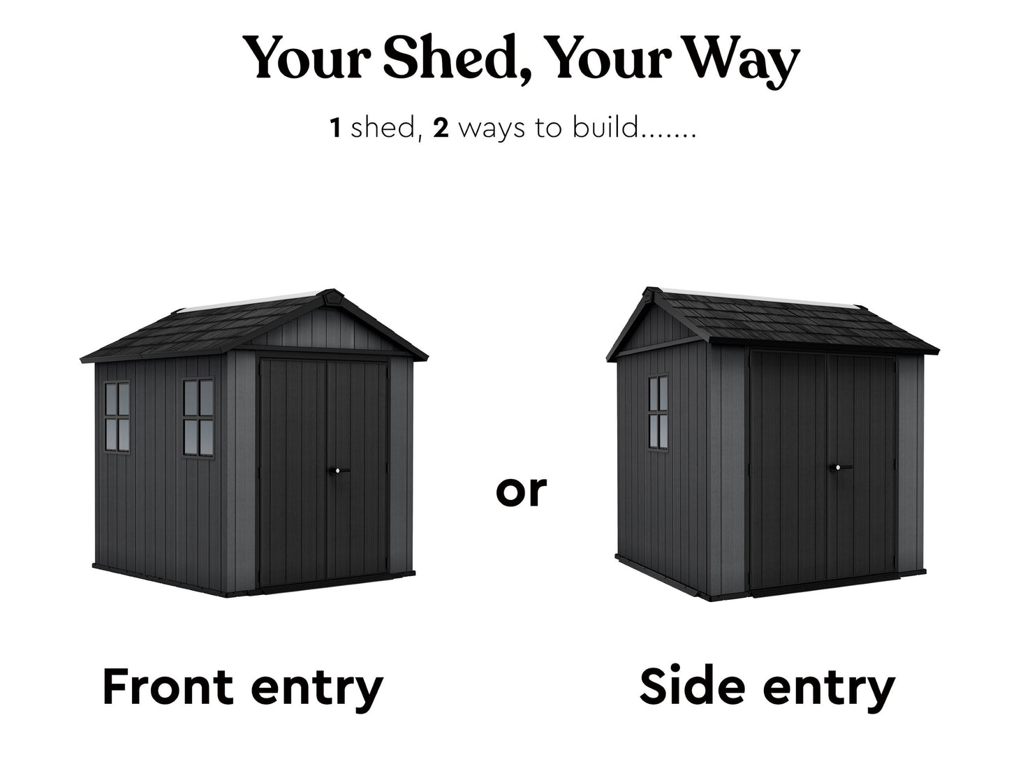 Keter Newton Plus Resin Shed Grey - 15 Year Guarantee