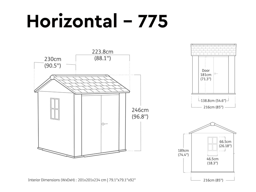 Keter Newton Plus Resin Shed Grey - 15 Year Guarantee