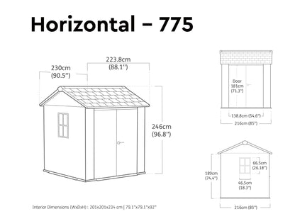 Keter Newton Plus Resin Shed Grey - 15 Year Guarantee