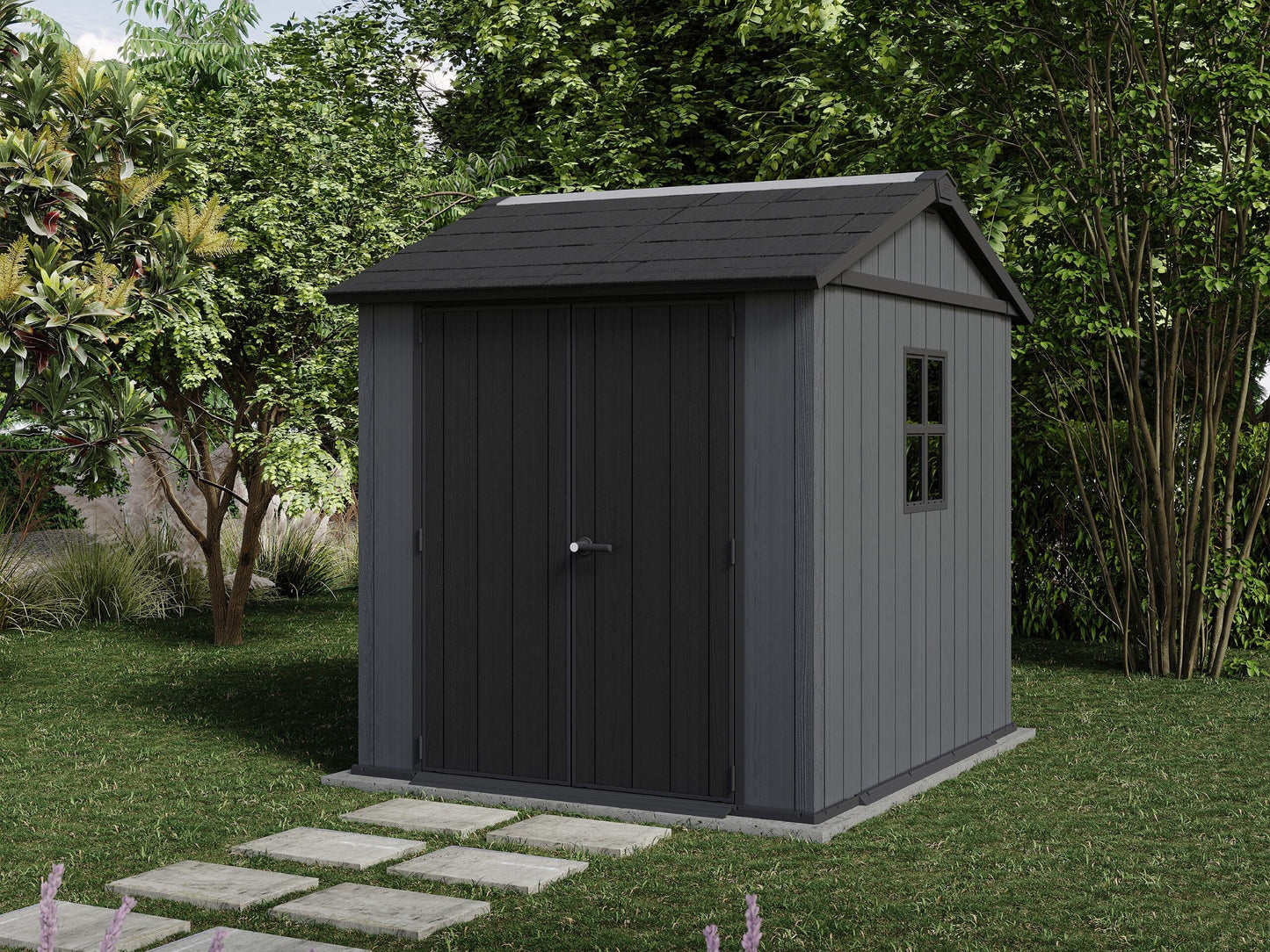 Keter Newton Plus Resin Shed Grey - 15 Year Guarantee