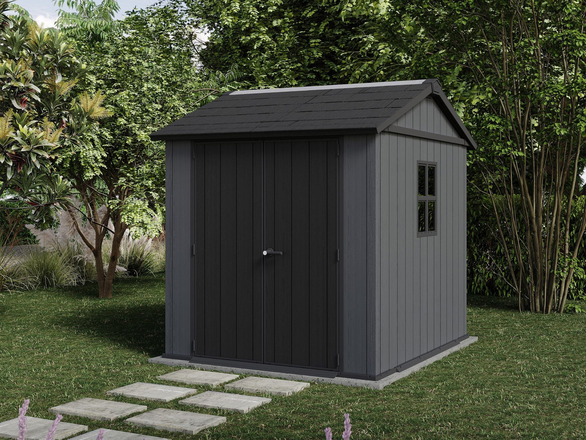 Keter Newton Plus Resin Shed Grey - 15 Year Guarantee