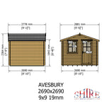 Shire Avesbury 19mm Log Cabin 9x9