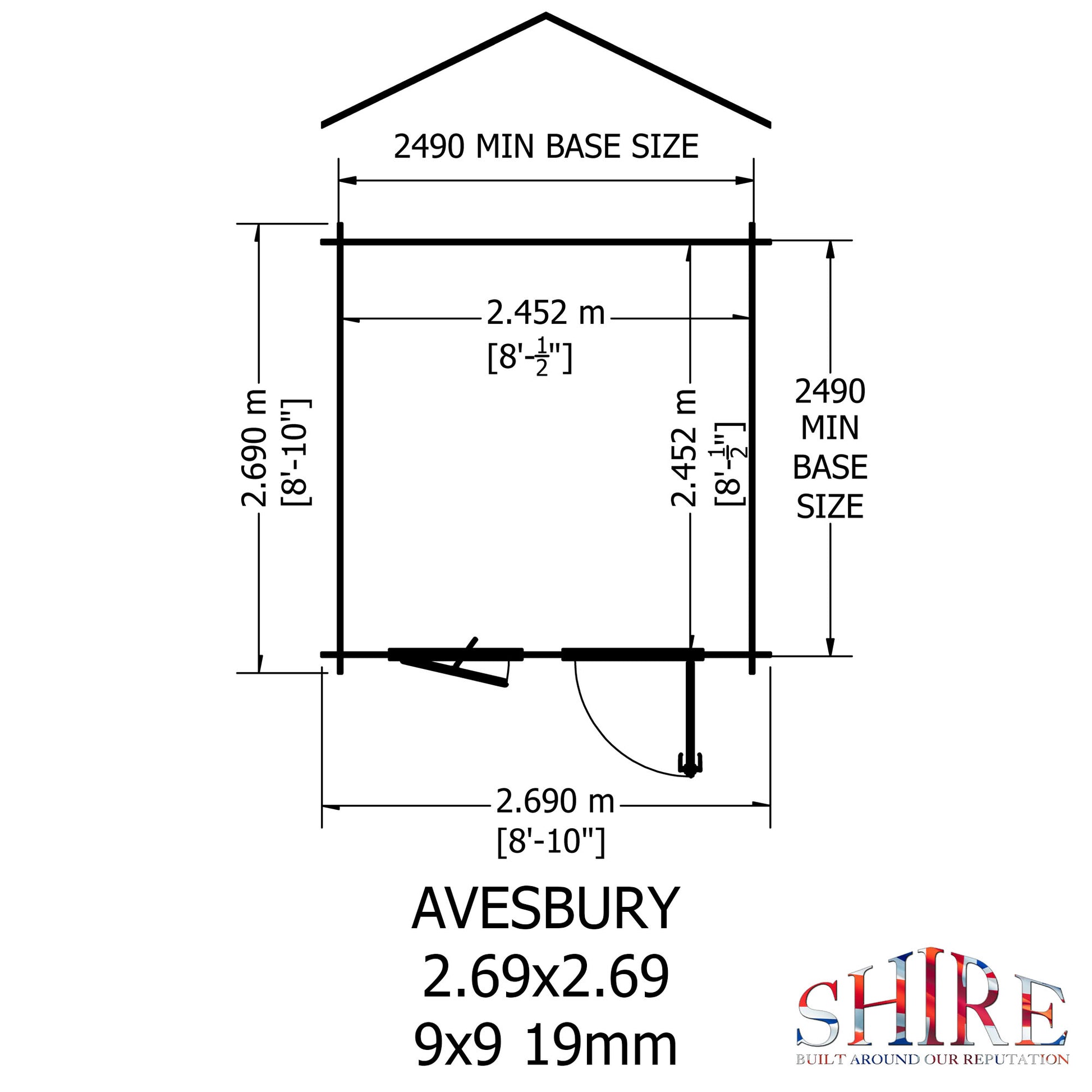 Shire Avesbury 19mm Log Cabin 9x9