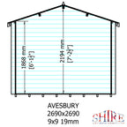 Shire Avesbury 19mm Log Cabin 9x9