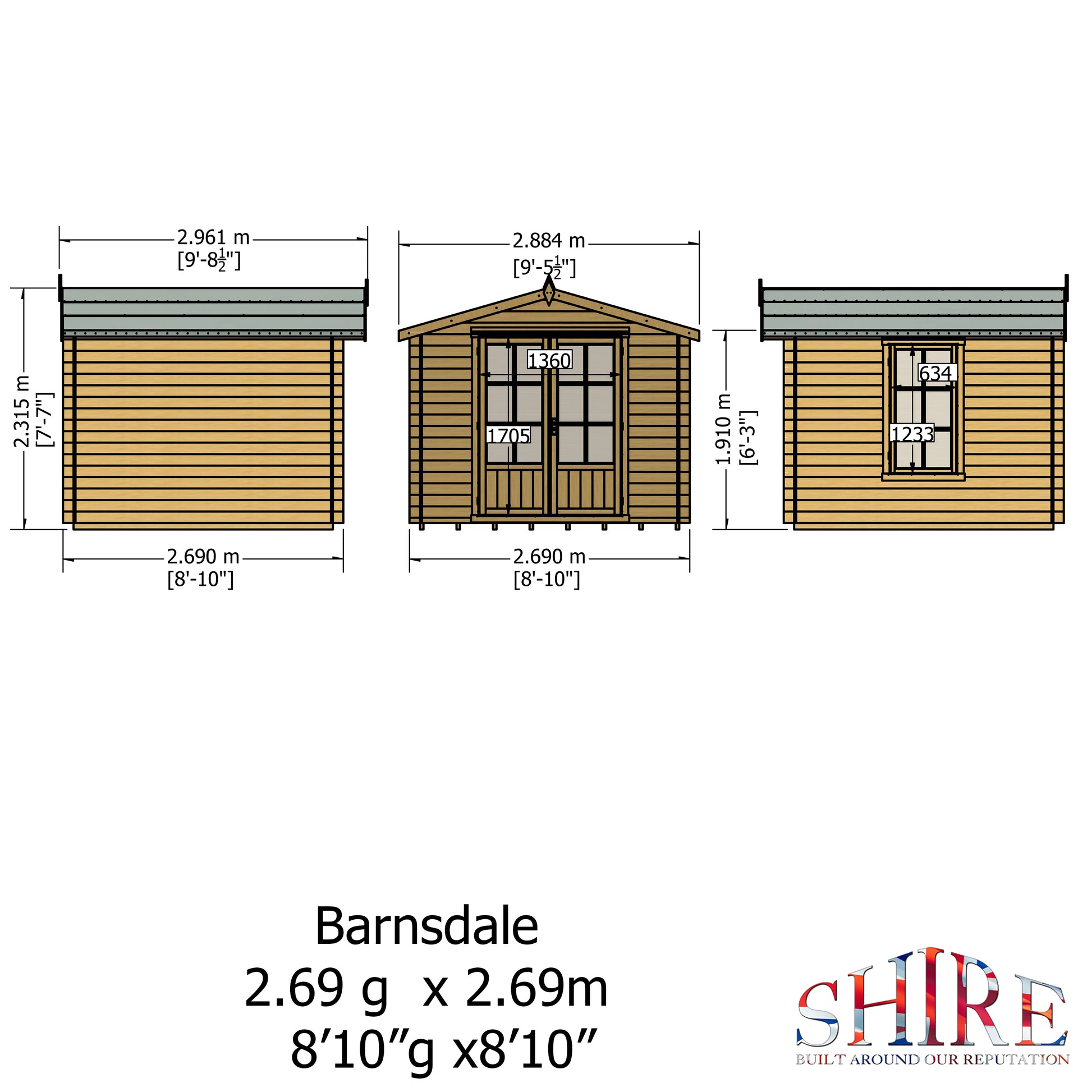 Shire Barnsdale 19mm Log Cabin 9x9