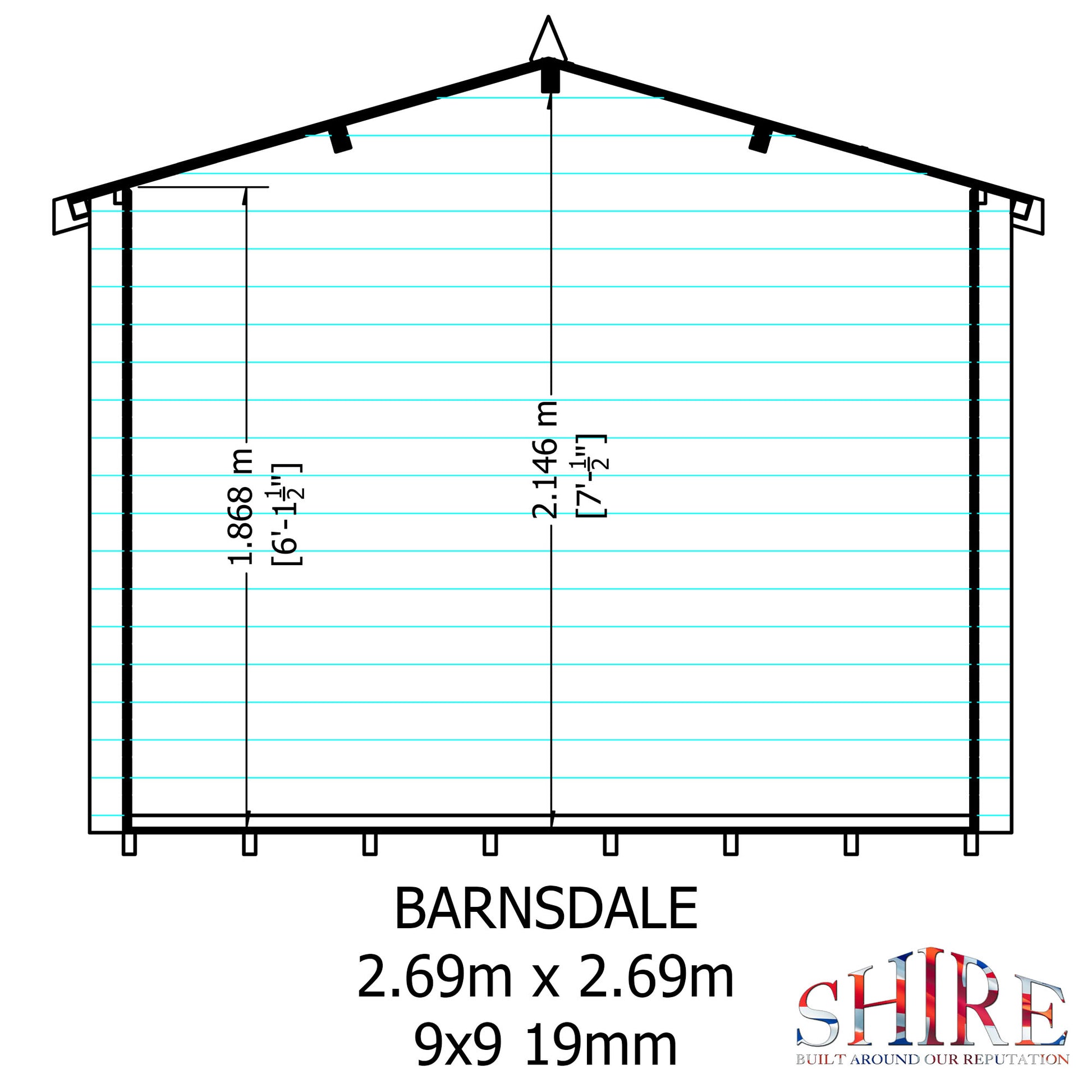 Shire Barnsdale 19mm Log Cabin 9x9