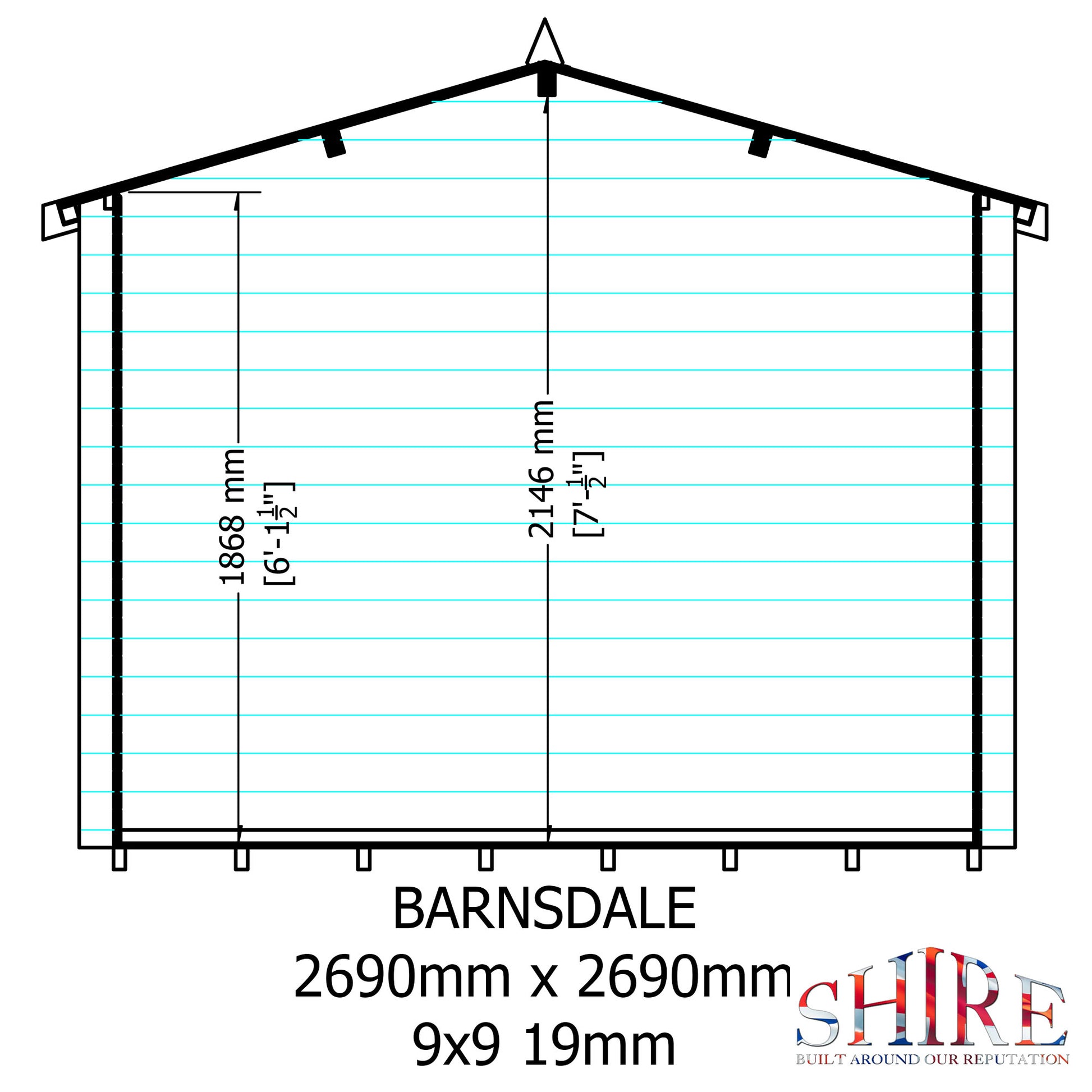 Shire Barnsdale 19mm Log Cabin 9x9
