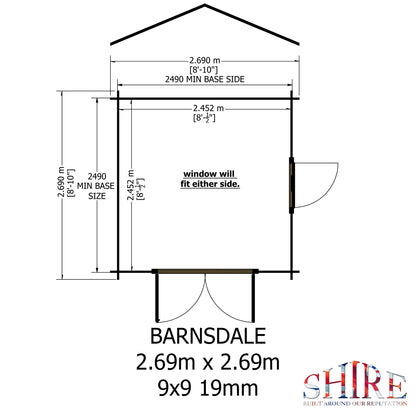 Shire Barnsdale 19mm Log Cabin 9x9
