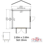Shire Barnsdale 19mm Log Cabin 9x9