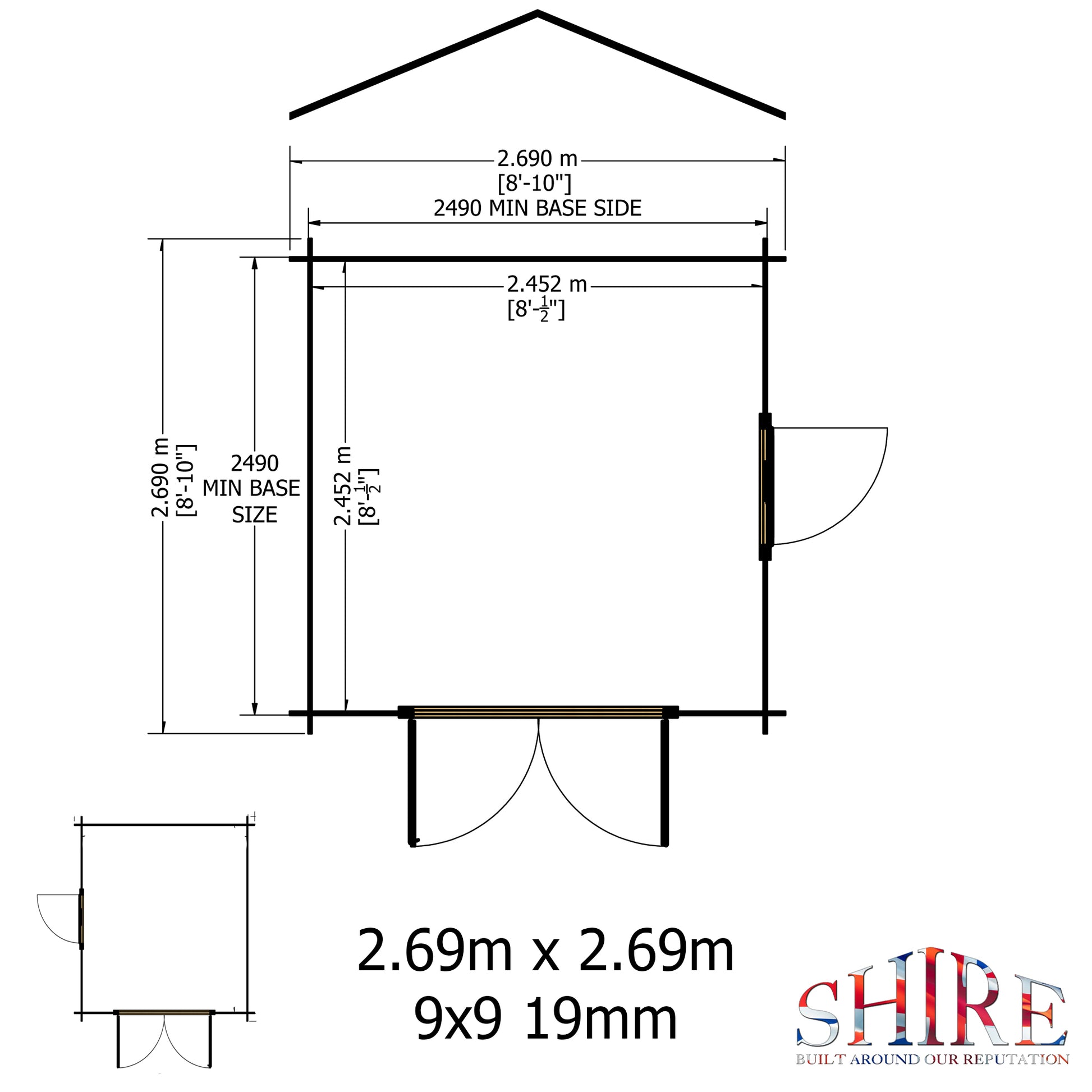 Shire Barnsdale 19mm Log Cabin 9x9