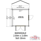 Shire Barnsdale 19mm Log Cabin 9x9