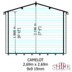 Shire Camelot 19mm Log Cabin 9x9