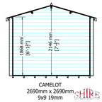 Shire Camelot 19mm Log Cabin 9x9