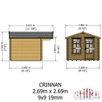 Shire Crinan 19mm Log Cabin 9x9
