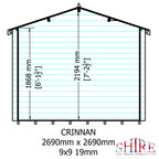 Shire Crinan 19mm Log Cabin 9x9