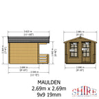 Shire Maulden 19mm Log Cabin With Veranda 9x9