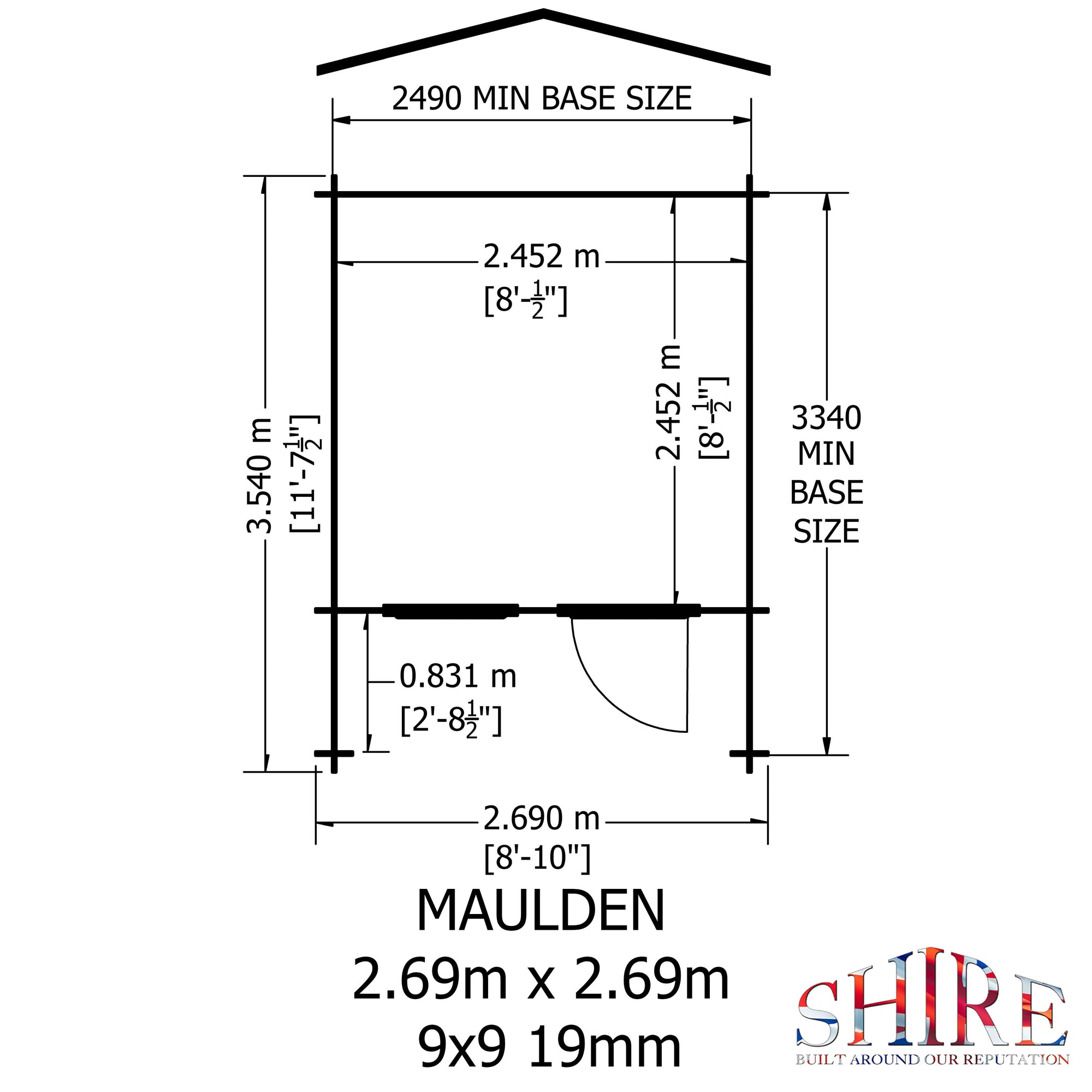 Shire Maulden 19mm Log Cabin With Veranda 9x9
