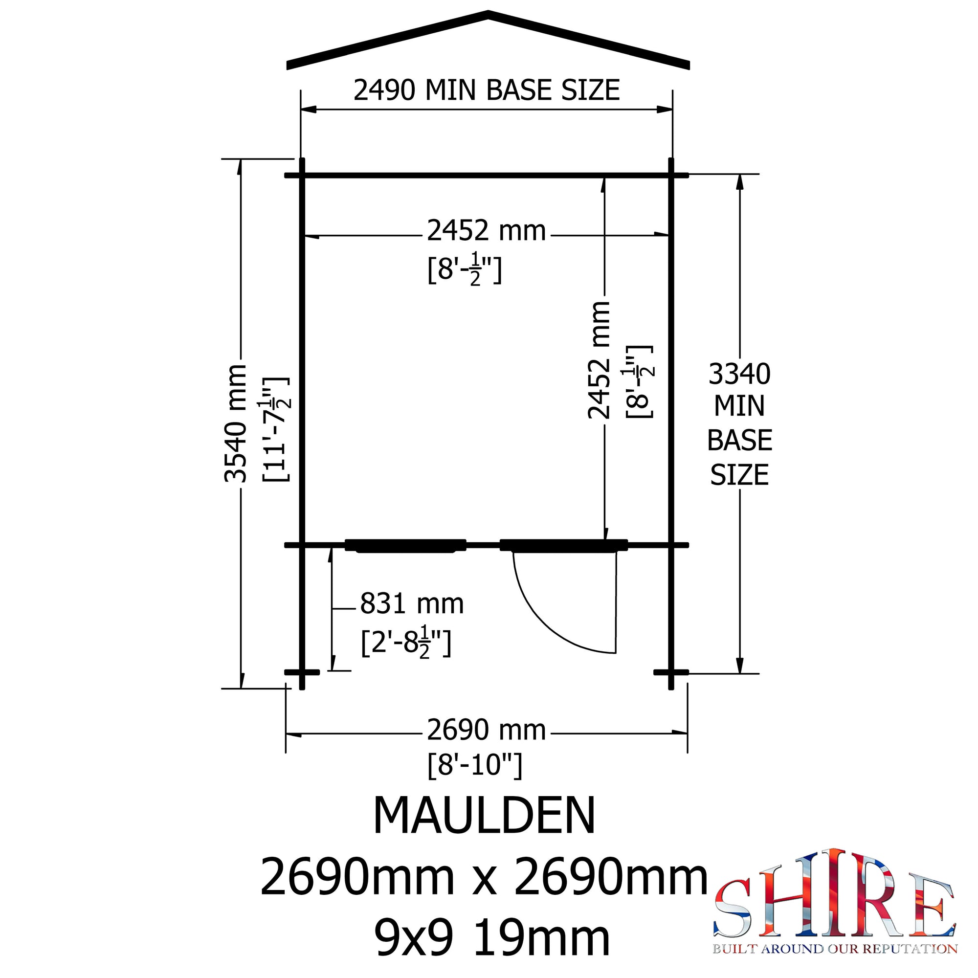 Shire Maulden 19mm Log Cabin With Veranda 9x9