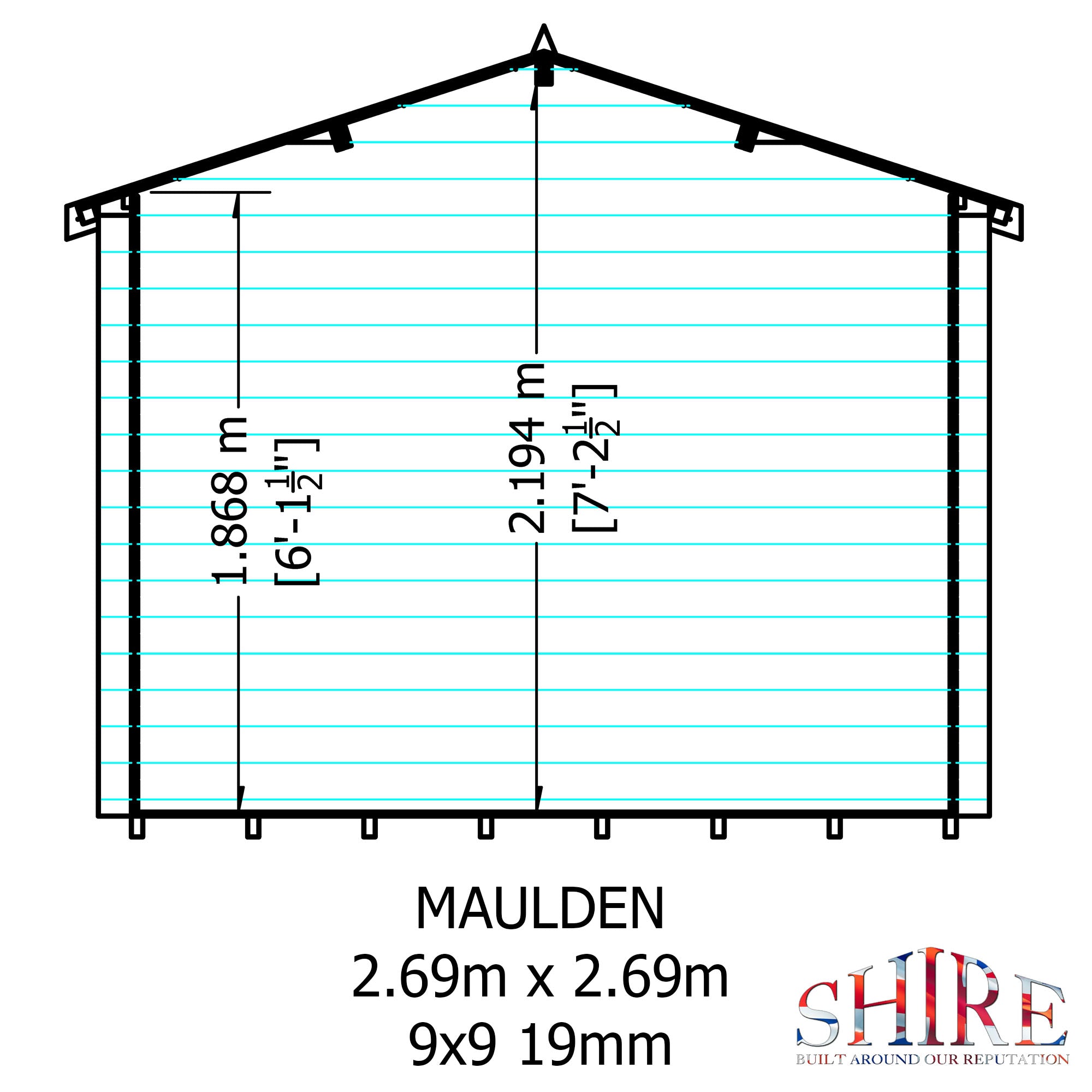 Shire Maulden 19mm Log Cabin With Veranda 9x9