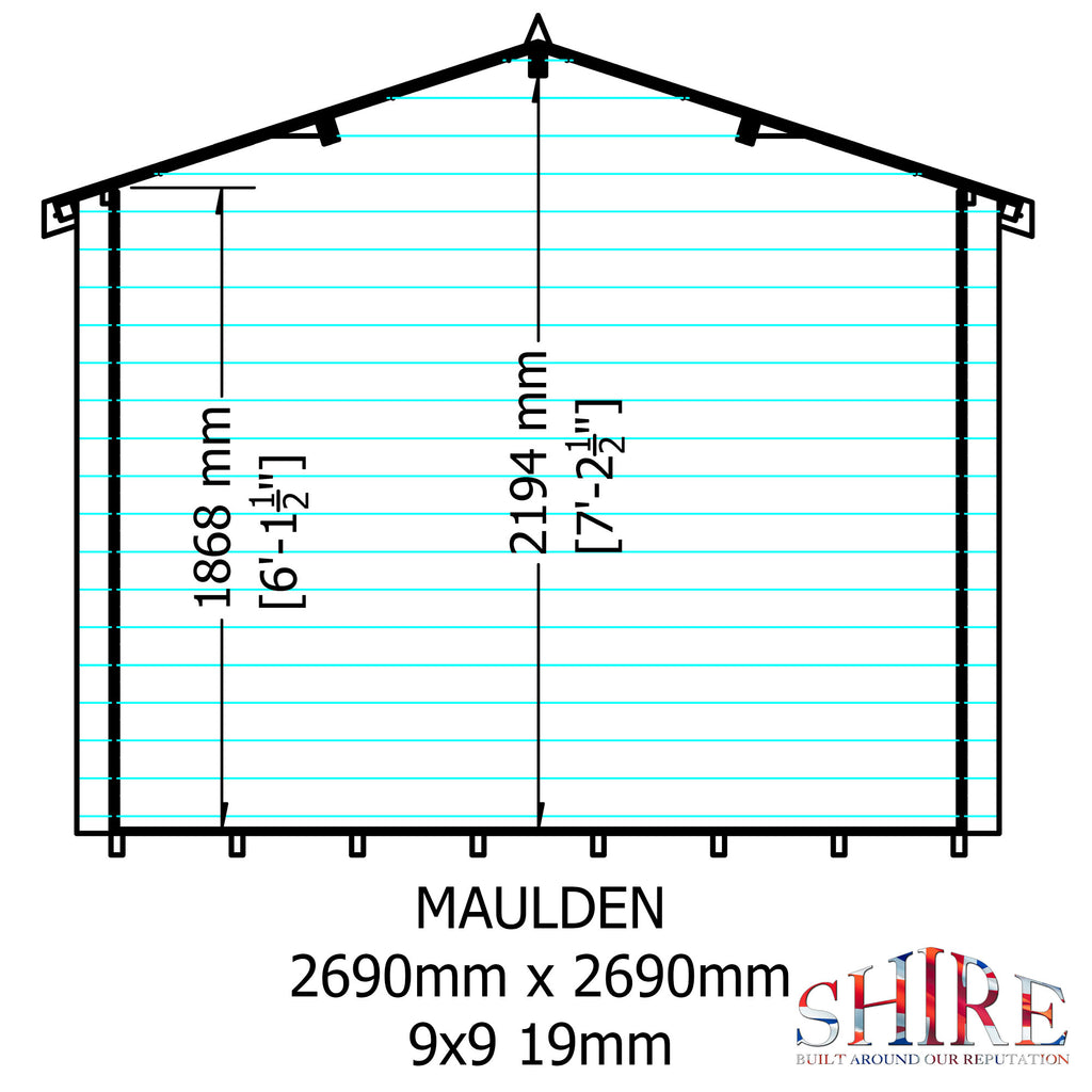 Shire Maulden 19mm Log Cabin With Veranda 9x9