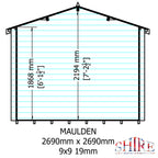 Shire Maulden 19mm Log Cabin With Veranda 9x9