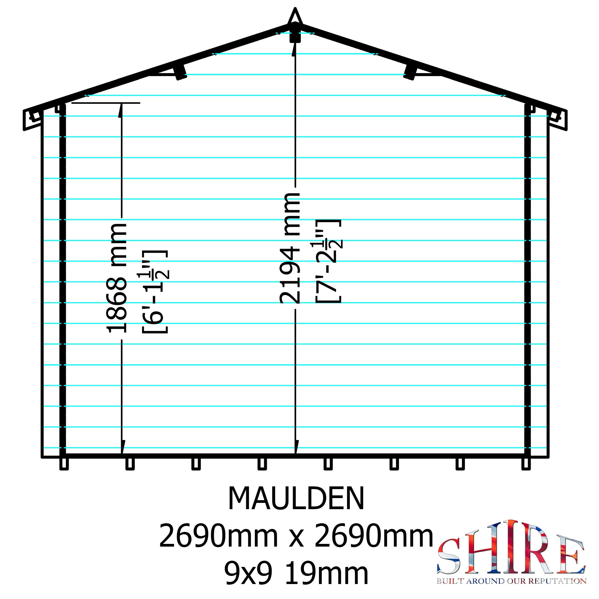 Shire Maulden 19mm Log Cabin With Veranda 9x9