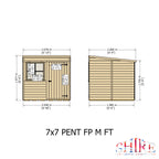 Shire Pent Shiplap Tongue & Groove Garden Shed 7x7