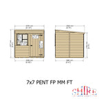 Shire Pent Shiplap Tongue & Groove Garden Shed 7x7