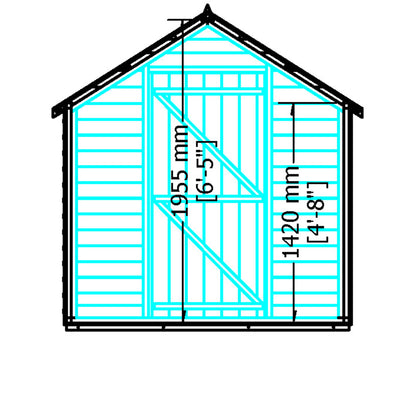 Shire Apex Pressure Treated Overlap Value Garden Shed 8x6