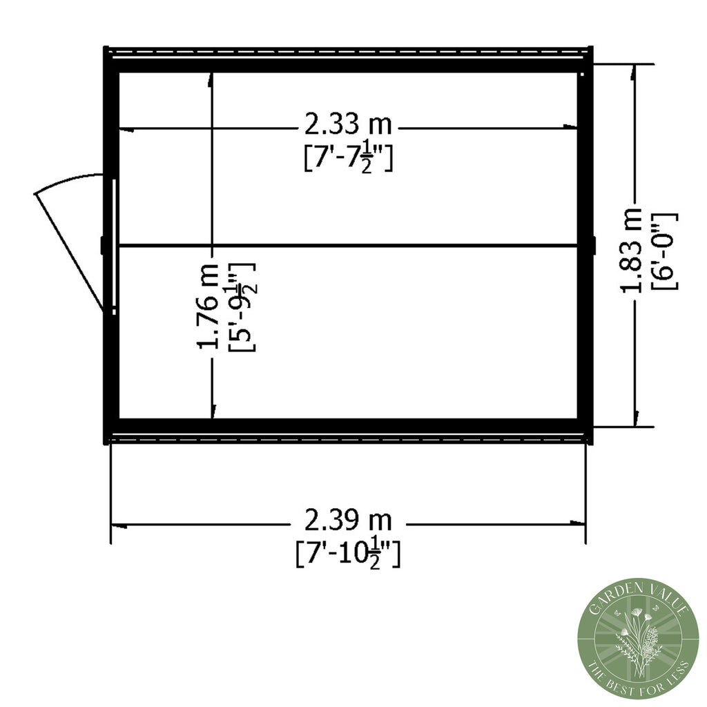 Shire Apex Dip Treated Overlap Garden Shed 8x6