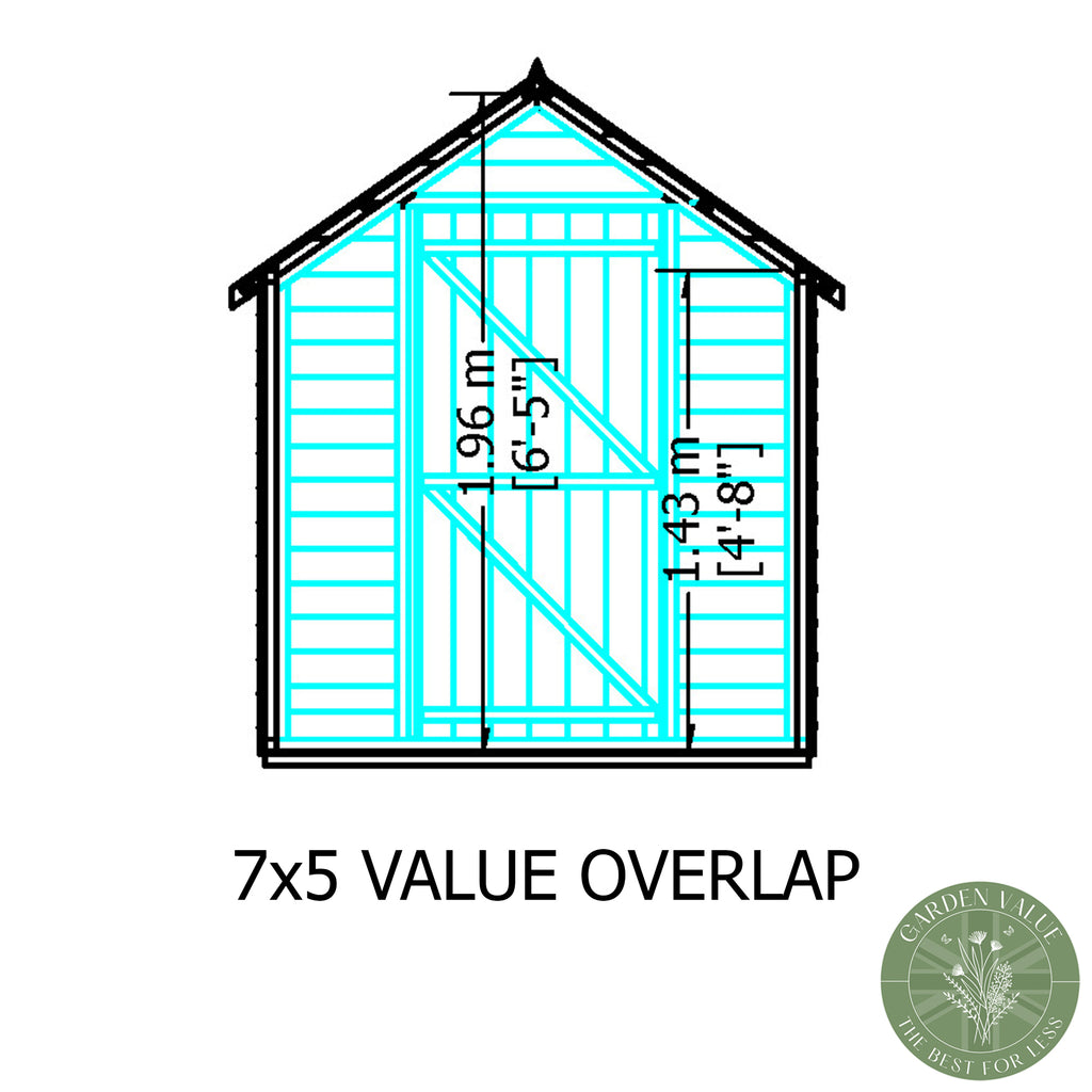 Shire Apex Dip Treated Overlap Garden Shed 7x5